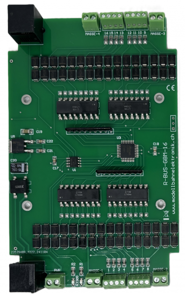 16fach Gleisbelegtmelder Rückmelde Decoder für ROCO R-BUS