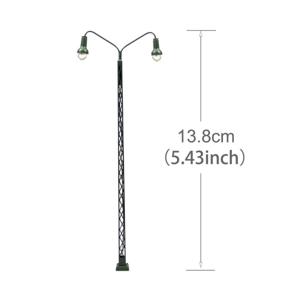 Gittermast Doppellampe weiss HO-Spur